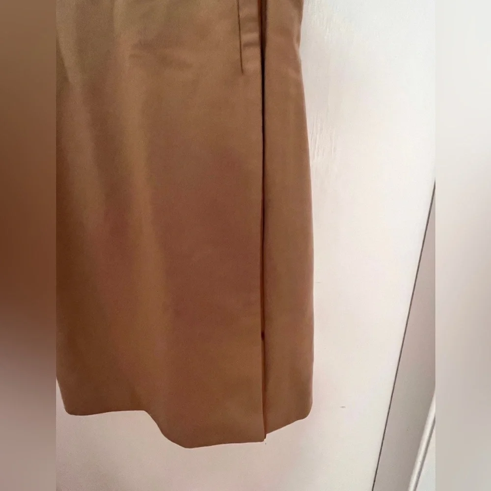 Adam Lippes - Brown Wool Midi Dress W/ Leather Trim size 0 - Picture 10 of 11